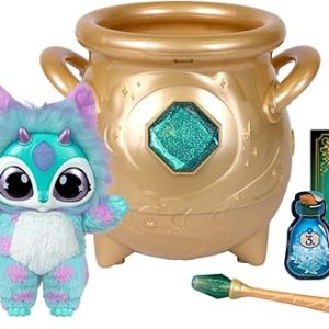 Magical Real Misting Gold Cauldron with 8 Inch Non-Electronic Plush Toy